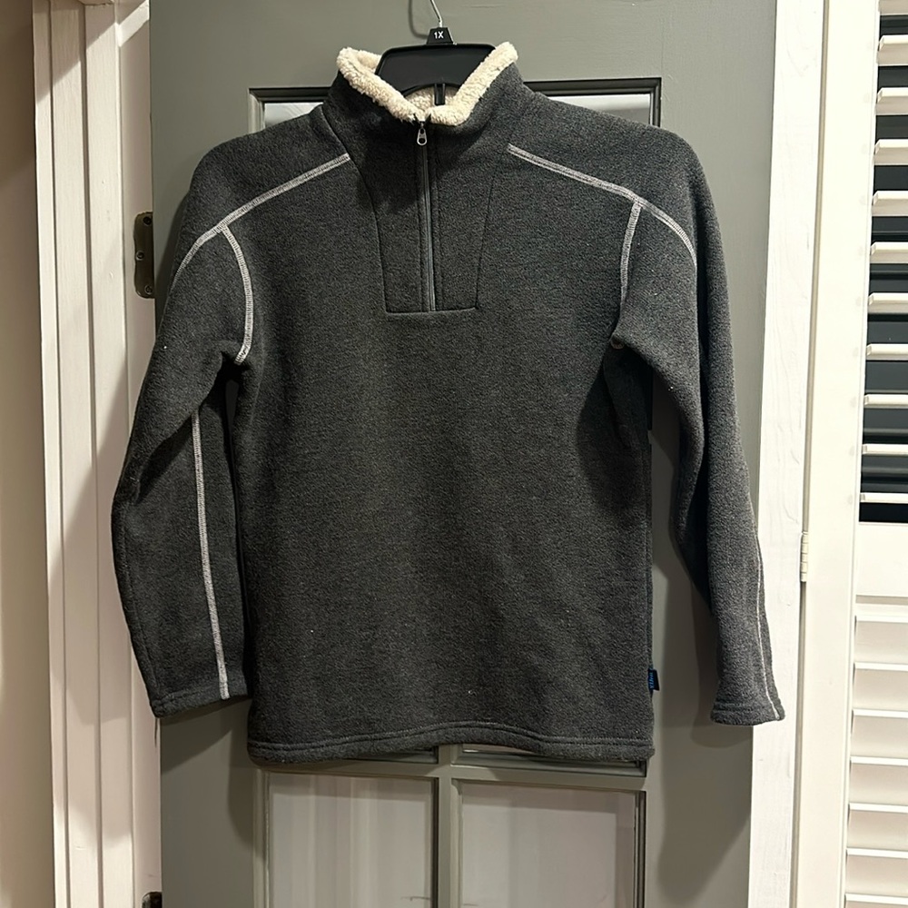 Boys Kuhl dark gray fleece quarter zip - size large